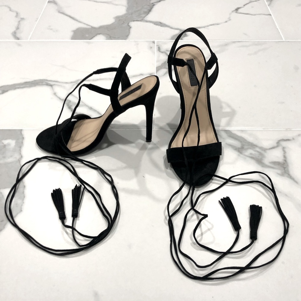 Forever 21 Black Sandal Heel US 8